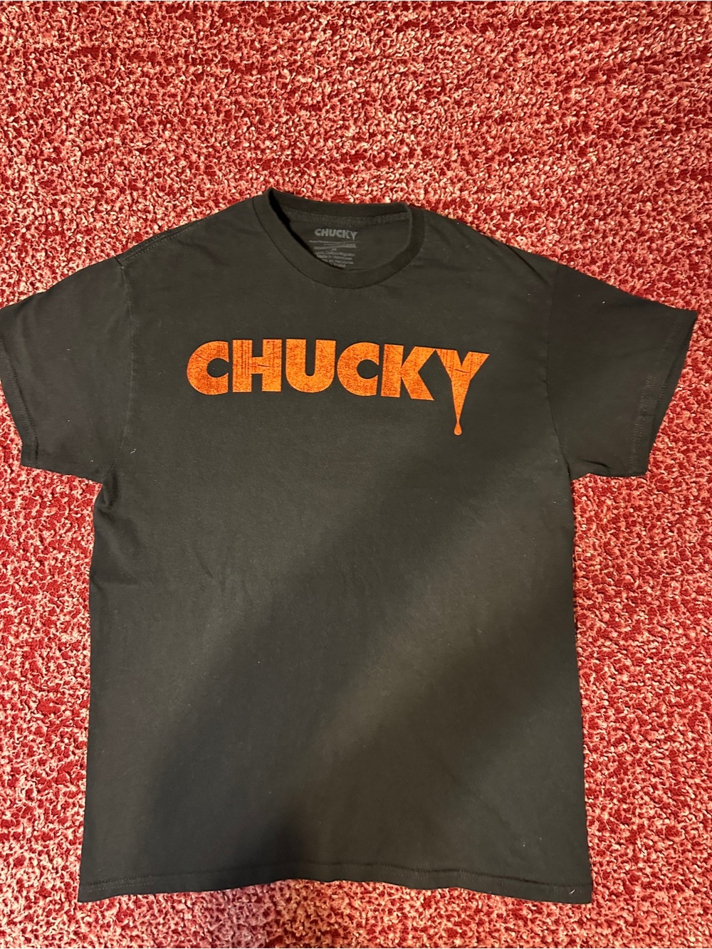 Vintage Chucky Child's Play Fiery Graphic T-Shirt - Medium (Black)